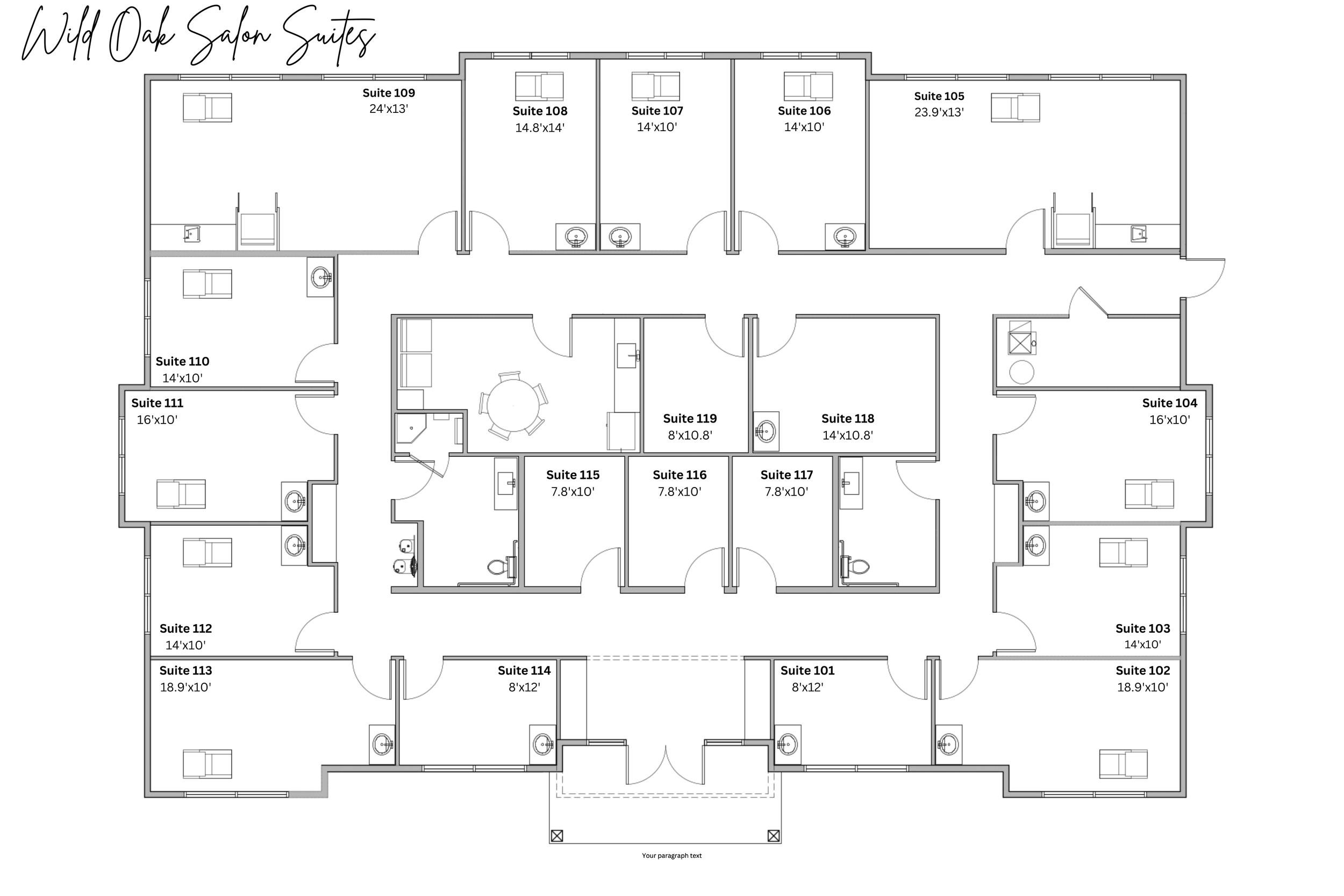 Wild Oak Salon Suites Floor Plan